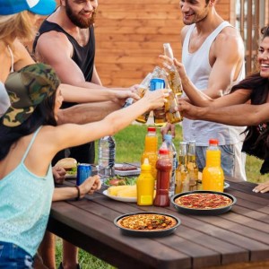 8 Pack Deep Dish Pizza Pan Personal Pizza Pan for Oven Round Pizza Plates Set Small Pizza Baking Sheet Non Stick Carbon Steel Pizza Platter Metal Pizza Trays for Serving Cooking Grilling 7Inch