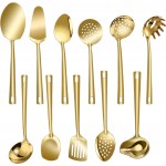 Lazycorner Cooking Utensil Set 11 Pcs Stainless Steel Kitchen Utensils Set Wok Utensils Kitchen Tool Set Spatula Set Heat Resistant Metal Kitchen Tools Ergonomic HandleEasy to Clean Dishwasher Safe