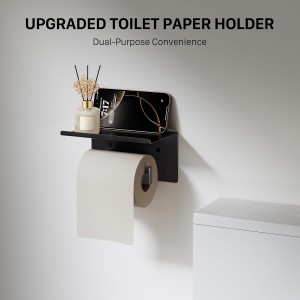 10-Piece 23.6 Inch Matte Black Bathroom Hardware Accessories Set, Bath Towel Bar Set, SUS304 Stainless Steel Toilet Paper Holder with Shelf, Towel Hooks, Towel Rings Wall Mounted