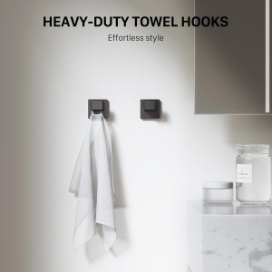 10-Piece 23.6 Inch Matte Black Bathroom Hardware Accessories Set, Bath Towel Bar Set, SUS304 Stainless Steel Toilet Paper Holder with Shelf, Towel Hooks, Towel Rings Wall Mounted