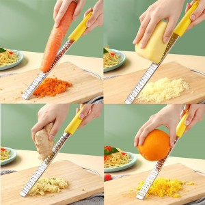 Lemon Zester & Cheese Grater & Vegetable Grater — Cheese Lemon, Garlic, Nutmeg, Chocolate, Fruits, Vegetables, Ginger Grater - Cheese Shredder & Stainless Steel Grater