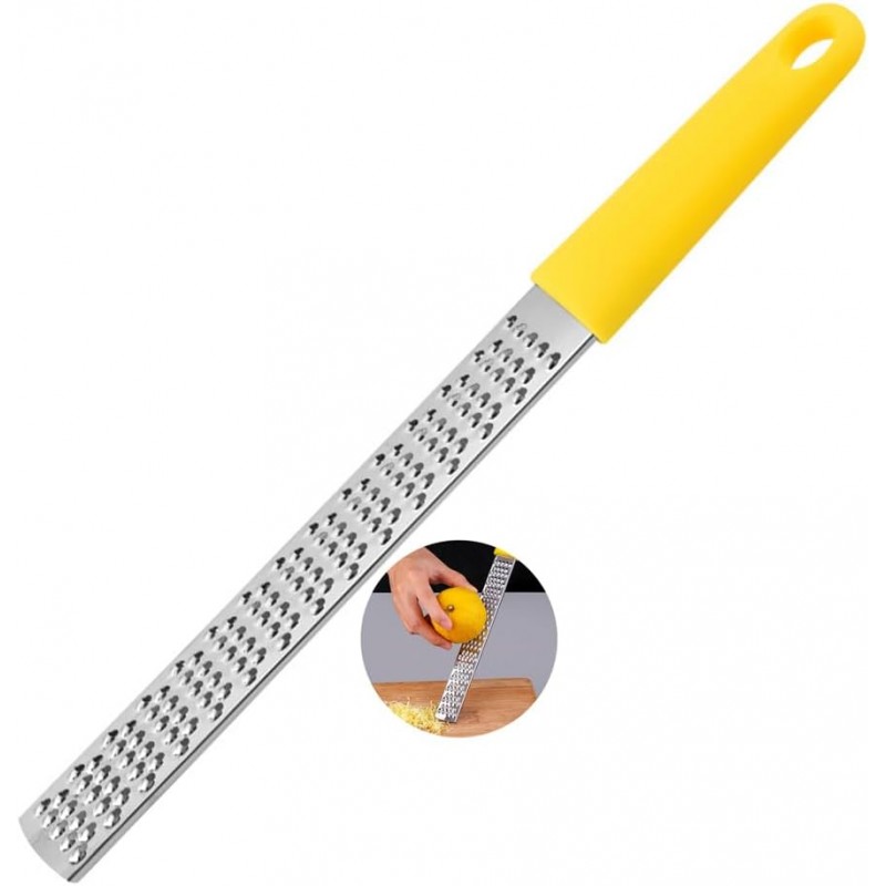 Lemon Zester & Cheese Grater & Vegetable Grater — Cheese Lemon, Garlic, Nutmeg, Chocolate, Fruits, Vegetables, Ginger Grater - Cheese Shredder & Stainless Steel Grater