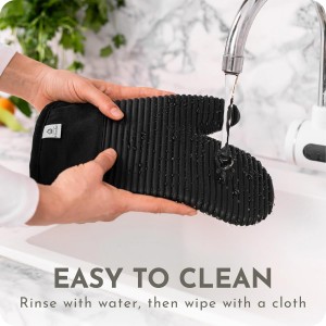 Extra Long Silicone Oven Mitts and Pot Holders Sets | Heat Resistant 500°F BPA-Free Food Grade Silicone Hot Pads & Kitchen Mittens | 4-Piece Set of Oven Gloves & Potholders for Kitchens.