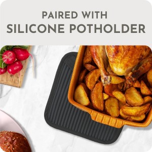 Extra Long Silicone Oven Mitts and Pot Holders Sets | Heat Resistant 500°F BPA-Free Food Grade Silicone Hot Pads & Kitchen Mittens | 4-Piece Set of Oven Gloves & Potholders for Kitchens.