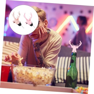 2pcs Animal Head Wine Aerator Reindeer Shape Metal Wine Pourer Zinc Alloy Material Smooth Pouring Experience Random Color