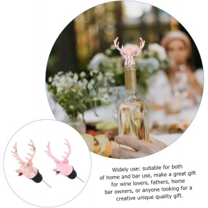 2pcs Animal Head Wine Aerator Reindeer Shape Metal Wine Pourer Zinc Alloy Material Smooth Pouring Experience Random Color