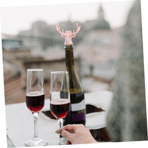 2pcs Animal Head Wine Aerator Reindeer Shape Metal Wine Pourer Zinc Alloy Material Smooth Pouring Experience Random Color