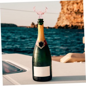 2pcs Animal Head Wine Aerator Reindeer Shape Metal Wine Pourer Zinc Alloy Material Smooth Pouring Experience Random Color