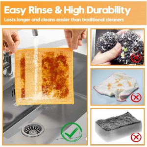 16 Pcs Multipurpose Wire Dishwashing Rags, Upgraded Dual-Sided Non Scratch Wire Dishcloth, Reusable Metal Wash Cloth, Steel Wool Cleaning Cloths for Kitchen, Cookware, Sinks, Stove Tops