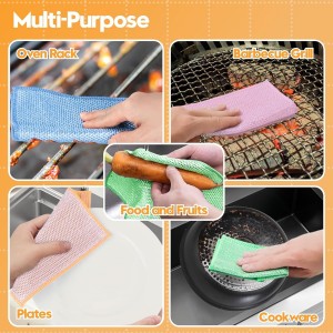 16 Pcs Multipurpose Wire Dishwashing Rags, Upgraded Dual-Sided Non Scratch Wire Dishcloth, Reusable Metal Wash Cloth, Steel Wool Cleaning Cloths for Kitchen, Cookware, Sinks, Stove Tops