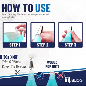 Cream Horn Molds for Baking, 23pcs Horn Forms Set, Non-stick Stainless Steel 15pcs Cone Shaped with Cleaning Brush, Piping Tip, Piping Bag, for ice Cream Cones, Puff Pastry, Baking Cones