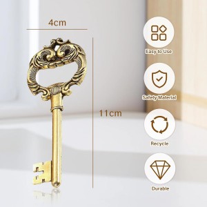Vintage Key Bottle Opener for Bar Antique Style Beer Wine Openers Traditional Festival Dinner Cool Design Bartenders Cute Tools Men and Women Unique Present Idea