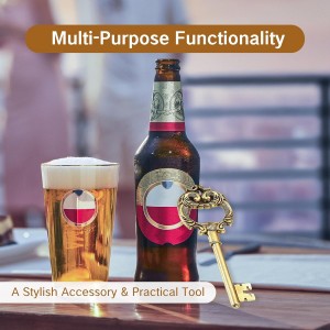 Vintage Key Bottle Opener for Bar Antique Style Beer Wine Openers Traditional Festival Dinner Cool Design Bartenders Cute Tools Men and Women Unique Present Idea