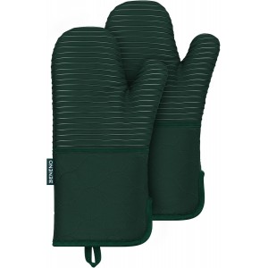 Beneno Kitchen Oven Mitts 2-Pack Heat Resistant to 500°F with Non-Slip Silicone Grip, Extra Long 14.3