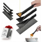 POLYGONS - Original Flat 3-in-1 Folding Measuring Spoons | 2 Spoons fold into 6 Sizes | Magnetic | DuraBend Tech lasts 100k+ folds | LeakProof for Wet & Dry | Gift Packaging | Baking/Cooking (Black)