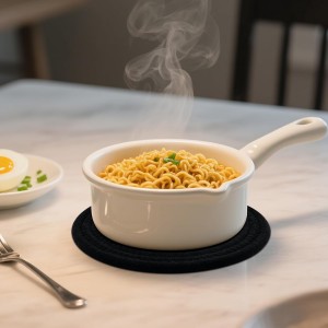 Trivets for Hot Dishes, 4 Pot Holders for Kitchen, Heat Resistant Mats for Countertop, 8 Inch Hot Pads for Hot Pots and Pans, Coaster, Home Essentials, Rustic Farmhouse Decor (Black)