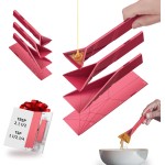 POLYGONS - Original Flat 3-in-1 Folding Measuring Spoons | 2 Spoons fold into 6 Sizes | Magnetic | DuraBend Tech lasts 100k+ folds | LeakProof for Wet & Dry | Gift Packaging | Baking/Cooking (Maroon)