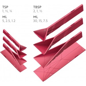 POLYGONS - Original Flat 3-in-1 Folding Measuring Spoons | 2 Spoons fold into 6 Sizes | Magnetic | DuraBend Tech lasts 100k+ folds | LeakProof for Wet & Dry | Gift Packaging | Baking/Cooking (Green)