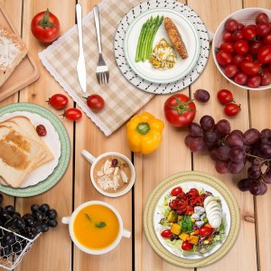 Trivets for Hot Dishes, 4 Pot Holders for Kitchen, Heat Resistant Mats for Countertop, 8 Inch Hot Pads for Hot Pots and Pans, Coaster, Home Essentials, Rustic Farmhouse Decor (Green)