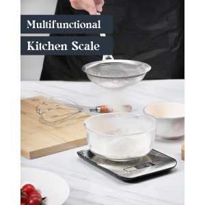 Food Scale, 11lb Digital Kitchen Scale with 6 Units LCD Display and Tare Function,Compact Design for Baking,Healthy Cooking,Meal Prep, 304 Stainless Steel