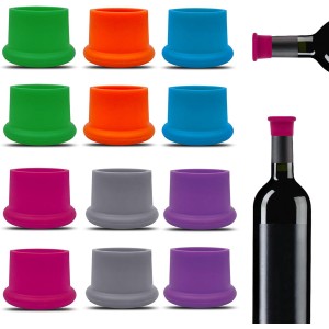 12 Pcs Colorful Wine Stoppers, Reusable ...