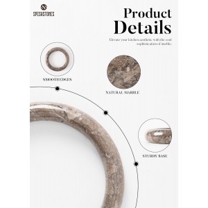 Marble Trivet Set of 2 Stone Trivets for Hot Dishes, Decorative Heat Resistant Trivets for Dining Table, Modern Kitchen & Coastal Table Decor