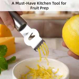 Stainless Steel Lemon Zester Grater, Lemon Zester Tool, Citrus Zester Grater, Zester Tool for Orange Citrus Peeler