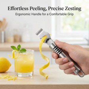 Stainless Steel Lemon Zester Grater, Lemon Zester Tool, Citrus Zester Grater, Zester Tool for Orange Citrus Peeler