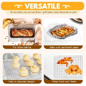 2 PCS Cooling Racks for Cooking and Baking, 15x10 Inches Stainless Steel Cooling Rack, Sheet Pan with Wire Rack for Baking Sheet, Bacon Rack Oven Safe Fits Jelly Roll Sheet Pan