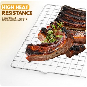 2 PCS Cooling Racks for Cooking and Baking, 15x10 Inches Stainless Steel Cooling Rack, Sheet Pan with Wire Rack for Baking Sheet, Bacon Rack Oven Safe Fits Jelly Roll Sheet Pan