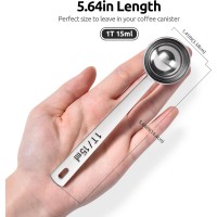 U-Taste Coffee Scoop 1 Tablespoon: 18/8 Stainless Steel Measuring Scooper for Ground Coffee, Bean, Powder, Espresso, 4.3in Long Handle Metal Measure Spoon for Canister, Jar (1Tbsp/15ml)