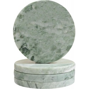 Green Marble Drink Coasters, Natural Sto...