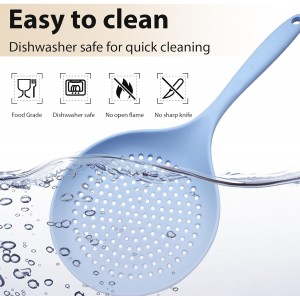 Silicone Slotted Spoon, Large Kitchen Spoon Strainer for Versatile Use, Perfect for Pasta, Dumplings, and More, Durable and Heat-Resistant Design for Everyday Cooking Needs