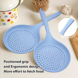 Silicone Slotted Spoon, Large Kitchen Spoon Strainer for Versatile Use, Perfect for Pasta, Dumplings, and More, Durable and Heat-Resistant Design for Everyday Cooking Needs