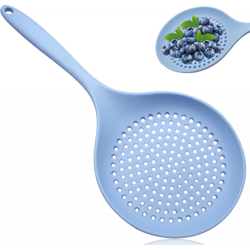 Silicone Slotted Spoon, Large Kitchen Spoon Strainer for Versatile Use, Perfect for Pasta, Dumplings, and More, Durable and Heat-Resistant Design for Everyday Cooking Needs