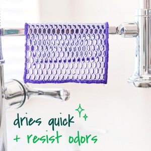 Scotch-Brite® Stay Clean Scrubbing Dish Cloths, Reusable and Long-Lasting Mesh Dish Rags That Dry Fast to Resist Odors, Scratch-Free Scrubber Wipes That are Safe on All Surfaces, 2 Dish Towels