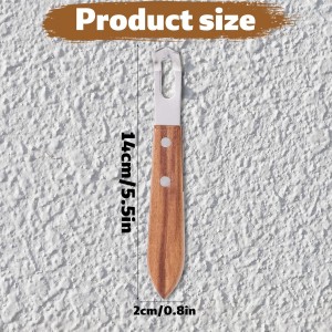 2pcs Lemon Zester Channel Knife, 5.5x0.8in Stainless Steel Wood Citrus Cocktails Peeler Tool Effortless Channel Knife Practical Fruit Peeler Tool for Pomelo Lime Grapefruit Orange Lemon