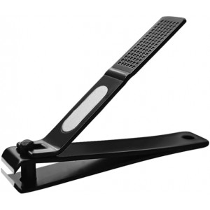 Nail Clippers Set Sharp Black Nail Cutter Fingernail Toenail Clipper with Case Large and Small 2 Piece (Black case)