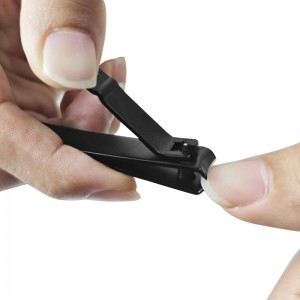 Nail Clippers Set Sharp Black Nail Cutter Fingernail Toenail Clipper with Case Large and Small 2 Piece (Black case)