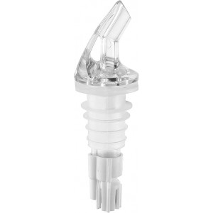Betolla (Pack of 3) 2 oz Measured Liquor Pourers – No-Collar Clear Pour Spouts with White Tail for Accurate, Consistent Serving