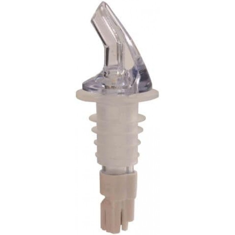 Betolla (Pack of 3) 2 oz Measured Liquor Pourers – No-Collar Clear Pour Spouts with White Tail for Accurate, Consistent Serving