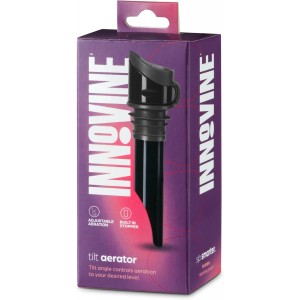 Innovine Wine Aerator Pourer with Built In Stopper, Tilt Design to Enhanced Flavor and Smooth Taste, Easy Pour, No Drip, Perfect for Red & White Wines, Home Bar Accessories, Set of 1, Graphite