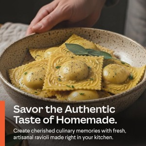 Cooking Gift Set Co. Artisanal Ravioli Maker Press, Wooden Ravioli Mold & Pasta Maker, Ravioli Press, Pasta Cutter Wheel, Ravioli Maker Tool, Guide Pasta Making Tools Set for Homemade Pasta (3 Piece)