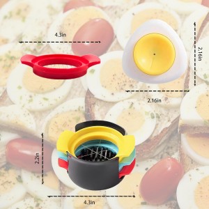 Deviled Egg Maker – 3-in-1 Egg Slicer and Piercer Combo Tool with Stainless Steel Blades for Hard Boiled Eggs, Soft Fruits, Heavy Duty, Dishwasher Safe, Compact Kitchen Gadget