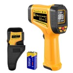 Ir Infrared Thermometer Gun -58°F to 1472°F with Backlit Display, Laser Temperature Gun with Adjustable Emissivity & Max and Min Measure, Dual Laser Targeting Temp Gun for Cooking, Pizza Oven, Engine