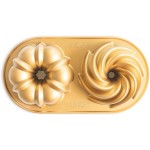 Nordic Ware Classic Bundt Duet, 5 Cups, Gold