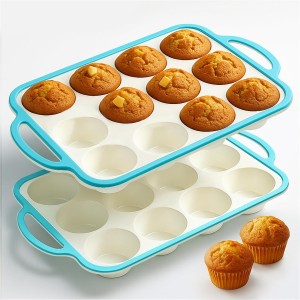 Silicone Muffin Pans for Baking 2 Pack, ...