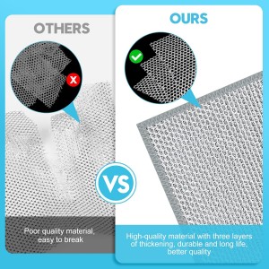 10 Pcs New Upgraded 3 Layers Non Scratch Wire Dishcloth, Multipurpose Wire Dishwashing Rags, Wet & Dry for Cookware, Sinks, Dishes, Stoves & Fireplaces (7.87 x 7.87-10pcs)