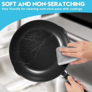 10 Pcs New Upgraded 3 Layers Non Scratch Wire Dishcloth, Multipurpose Wire Dishwashing Rags, Wet & Dry for Cookware, Sinks, Dishes, Stoves & Fireplaces (7.87 x 7.87-10pcs)