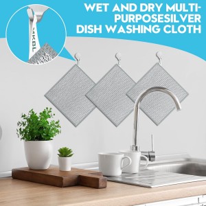 10 Pcs New Upgraded 3 Layers Non Scratch Wire Dishcloth, Multipurpose Wire Dishwashing Rags, Wet & Dry for Cookware, Sinks, Dishes, Stoves & Fireplaces (7.87 x 7.87-10pcs)